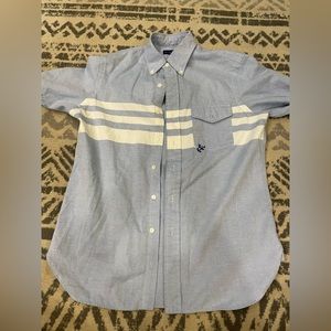 Ralph Lauren Polo Mens Shirt Short Sleeve Button Down Blue White Oxford Size S